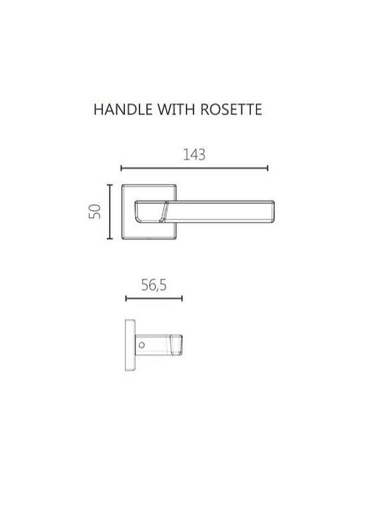 Ilavio 2496 Rosette Chrome Matte Bathroom Handle Set Pair