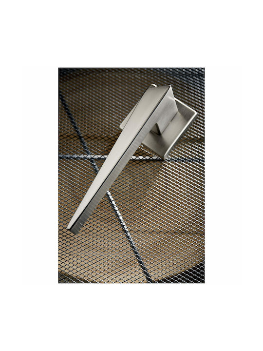 Ilavio 2376 Rosette Matte Chrome Bathroom Pair Door Handles