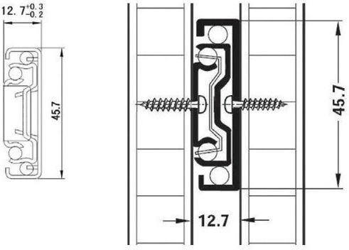 Emuca Drawer Guide Brake Telescopic Ball Bearing Nickel 35kg 223-4302105#60 60cm