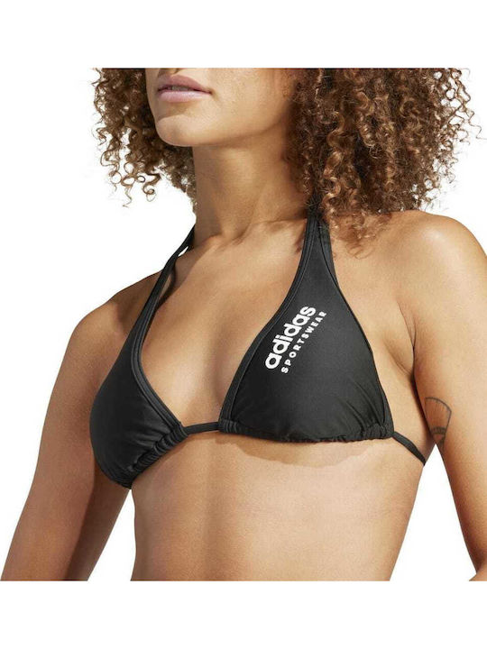 Sport Bikini Set Triangle Top & Slip Bottom with Adjustable Straps Black
