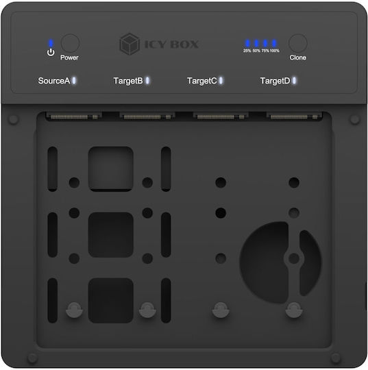 Icy Box Storage Docking Station Ib-4013mcl-c4 4-bays M.2 Nvme Ssds 1:3 Clone Usb4 Black