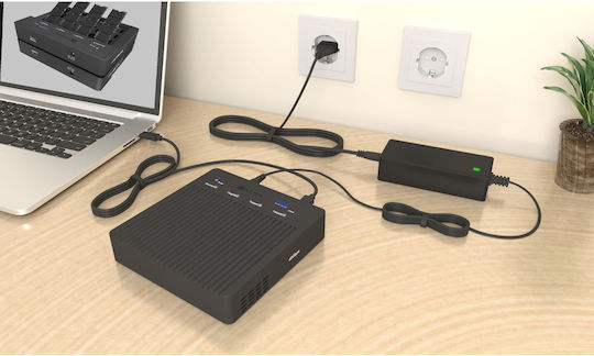 Icy Box Storage Docking Station Ib-4013mcl-c4 4-bays M.2 Nvme Ssds 1:3 Clone Usb4 Black