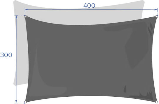 Hesperide Ορθογώνιο Πανί Σκίασης Γκρι 3x4m 180gr/m²