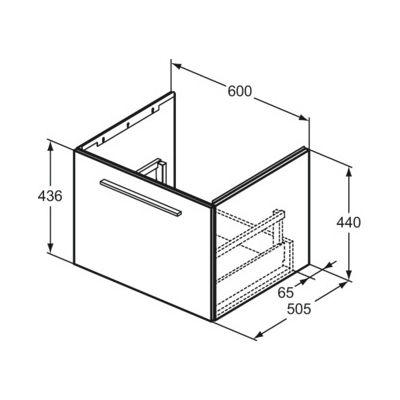 Ideal Standard Πάγκος χωρίς Νιπτήρα Μ60xΒ50.5xΥ44cm Μπεζ
