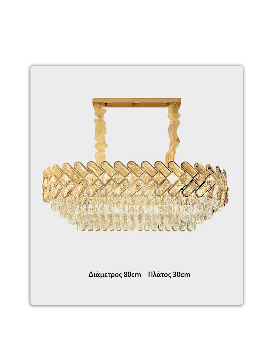 Πολυέλαιος Ø80cm με Κρύσταλλα Χρυσός PAN-28 GOLD