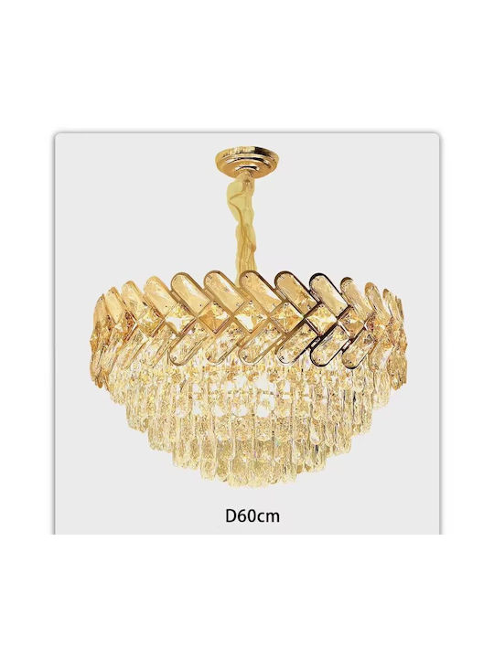 Chandelier with Crystals Gold 60cm PAN-27 GOLD