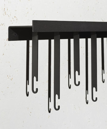 Wall Hanger Shelf Atelier Black Metal L 60 cm W 6 cm H 23.5 cm Design House Stockholm