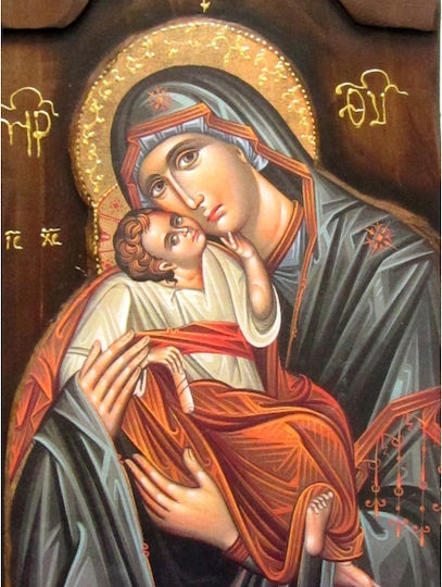 Wooden Saint Icon K4 Holy Mary & Jesus Christ 2 52x28 Cm