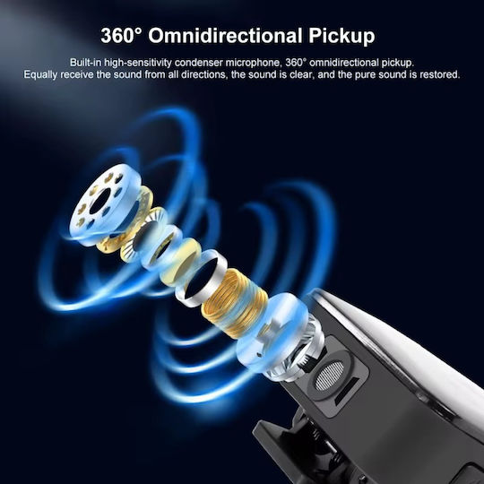 Puluz PU647B Seturi Wireless Electret Microfon Πέτου, Clip On pentru Cameră
