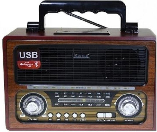 Meier M1800-BT Retro Επιτραπέζιο Ραδιόφωνο Επαναφορτιζόμενο με USB Καφέ
