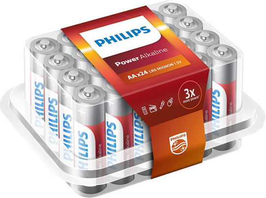 Philips Power Алкални Батерии AA 1.5V 24бр