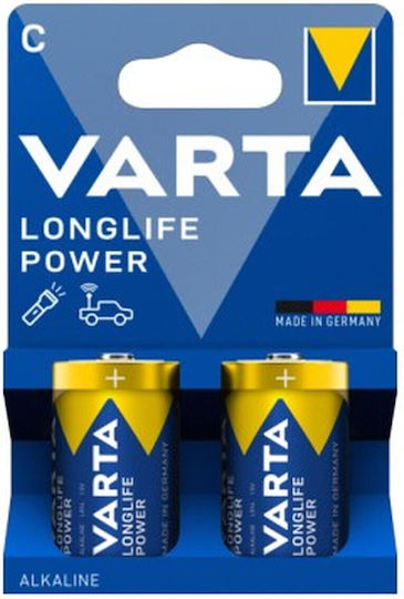 Varta Longlife Power Alkaline Batterien C 1.5V 2Stück