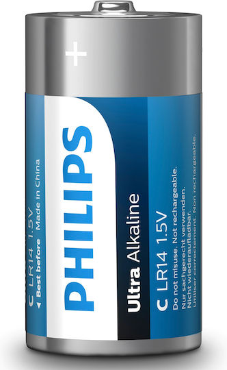 Philips Ultra Алкални Батерии C 1.5V 2бр