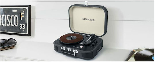 Muse MT-201 MT-201DG Βαλιτσάκι Πικάπ με Προενίσχυση και Ενσωματωμένα Ηχεία Μαύρο