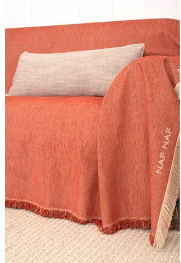 Naf Naf Highline Sofa Throw Chenille 180x250cm Orange 7933-180 x 250