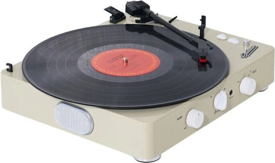 Gadhouse MK ll Brad Retro GAD00113-1 Turntables with Built-in Speakers Beige