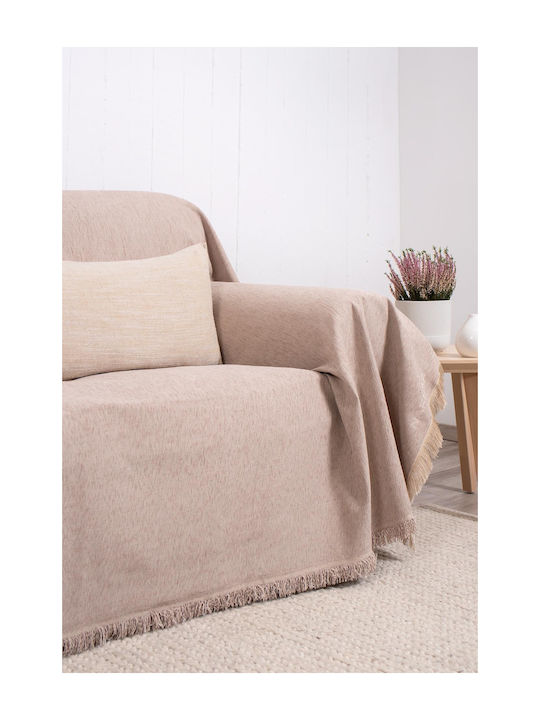 Naf Naf Highline Four-Seater Sofa Throw Chenille 180x350cm Dk Beige 358-135