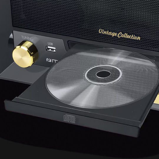 Muse MT-112 W Turntables with Preamp and Built-in Speakers Black