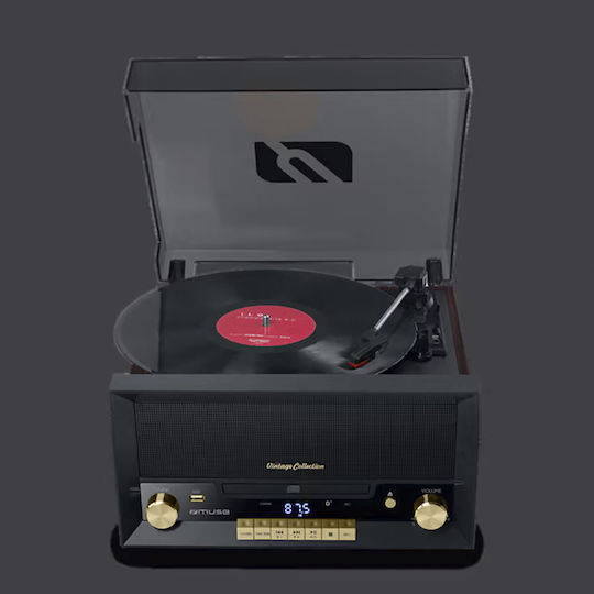 Muse MT-112 W Turntables with Preamp and Built-in Speakers Black