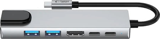 Tech-Protect HB02 USB-C Docking Station με HDMI 4K PD Ethernet Γκρι