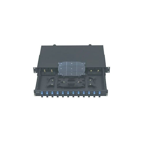 Central Οπτικό Patch Panel για Rack 1U 19" 8 Θυρών Μαύρο