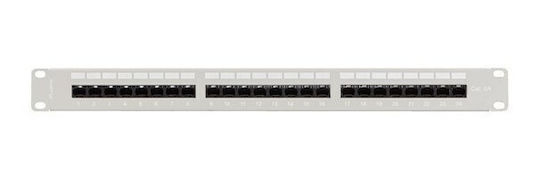 Lanberg Пач панел за рафт 1U 19" 24 порта Сив