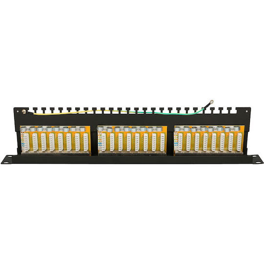 Extralink Panou Patch Ecranat pentru Rack 1U 19" 24 Porturi cat5e Negru
