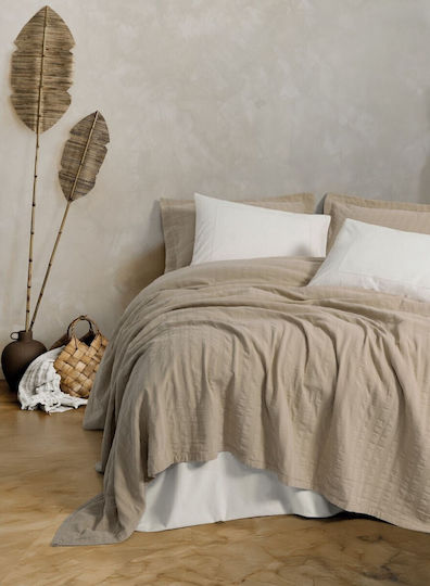 Cottonbox Κουβερλί Σετ Υπέρδιπλο Μπεζ 240x230cm 6τμχ