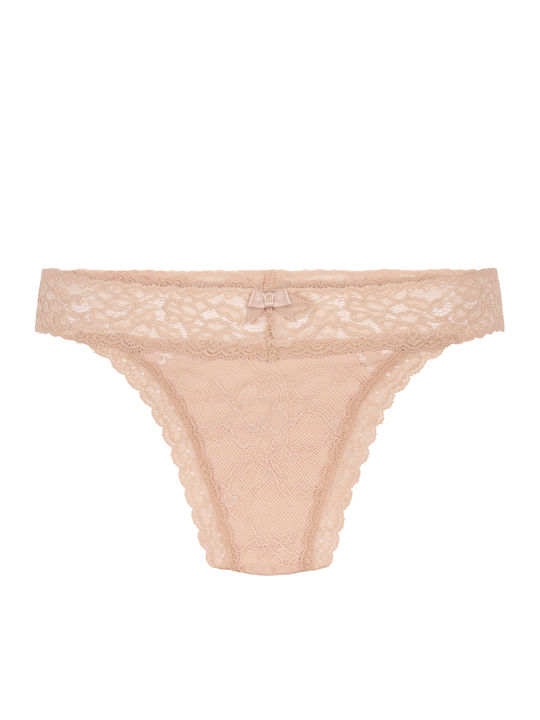 Madison Women's String with Lace Beige