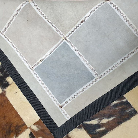 Leder Wohnzimmer Teppich Handgefertigt Tapicap Haut 20 Beigen Flecken 140x200 cm