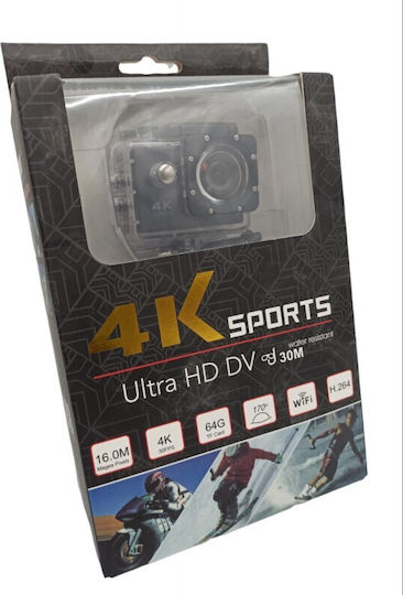 4K Sports Ultra HD Action Camera HD (720p) Υποβρύχια (με Θήκη) με Οθόνη 2" και Wi-Fi Μπλε
