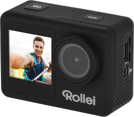 Rollei D2Pro Cameră de Acțiune 4K Ultra HD Subacvatică (cu Carcasă) cu Ecran Tactil 2" și Wi-Fi Neagră