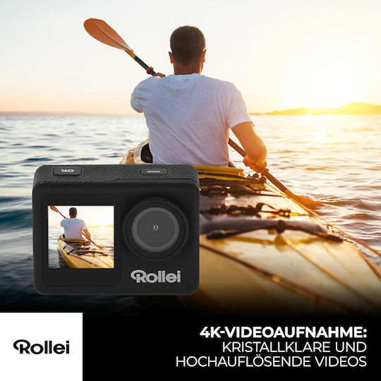 Rollei D2Pro Cameră de Acțiune 4K Ultra HD Subacvatică (cu Carcasă) cu Ecran Tactil 2" și Wi-Fi Neagră