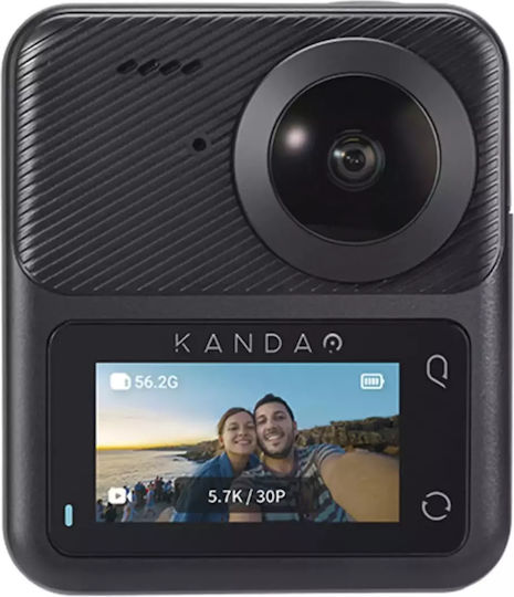 Kandao QooCam 3 Travel Kit 64GB Action Camera 5K Λήψης 360° Υποβρύχια με Οθόνη Αφής 1.9" και Wi-Fi Μαύρη