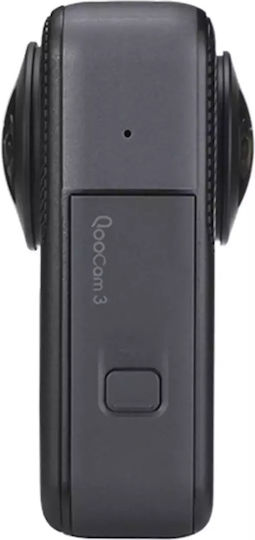 Kandao QooCam 3 Travel Kit 64GB Action Camera 5K Λήψης 360° Υποβρύχια με Οθόνη Αφής 1.9" και Wi-Fi Μαύρη