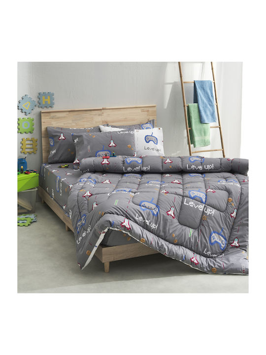 Charalambidis Textiles Σετ Παιδικές Μαξιλαροθήκες 52x72εκ. Γκρι