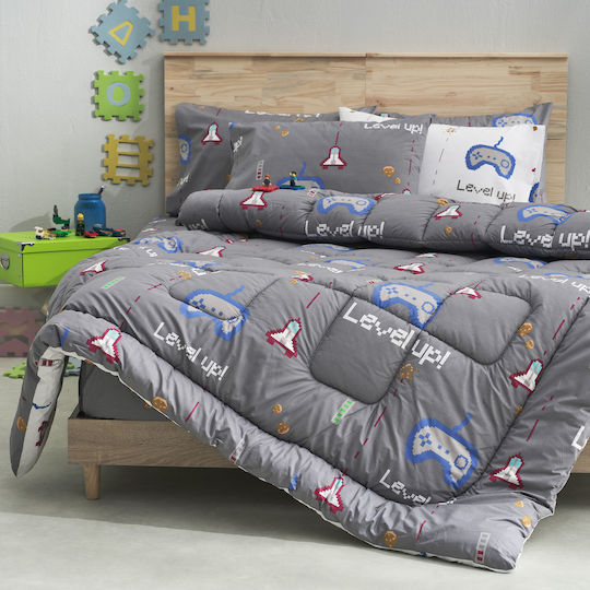 Charalambidis Textiles Σετ Παιδικές Μαξιλαροθήκες 52x72εκ. Γκρι