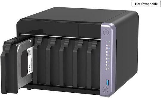 QNap TS-632X NAS Tower with 6 slots for SSD and 2 Ethernet ports