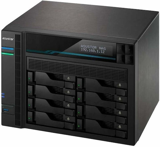 Asustor Lockerstor 8 (AS6508T) NAS Tower με 8 θέσεις για HDD/M.2/SSD και 2 θύρες Ethernet
