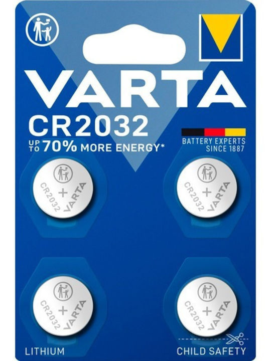 Varta Μπαταρίες Λιθίου Ρολογιών CR2032 4τμχ