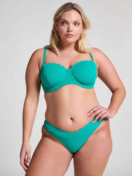 Scallop Bikini Slip Turquoise