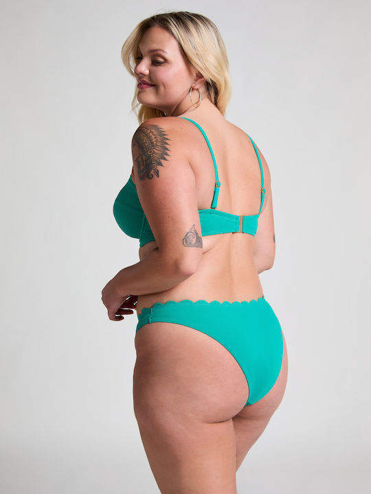 Scallop Bikini Slip Turquoise
