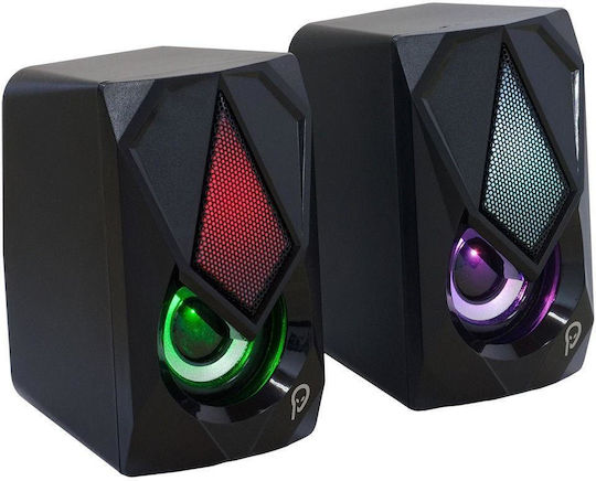 Spacer Storm Computerlautsprecher 2.0 mit Leistung 6W in Schwarz Farbe