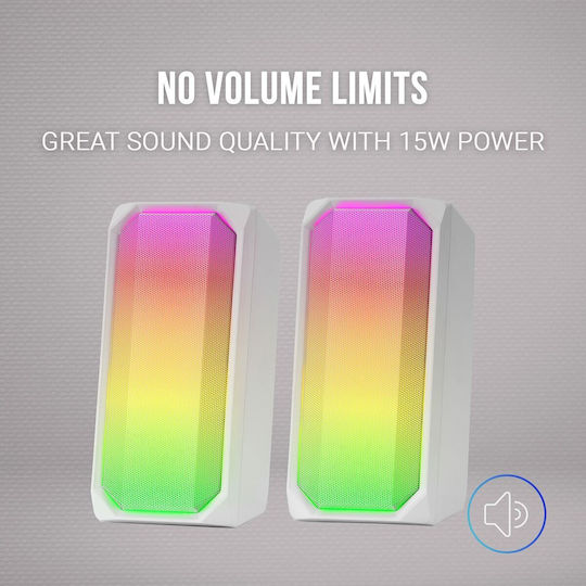 MSRGBW 2.0 Wireless Speakers with RGB and Bluetooth 15W White
