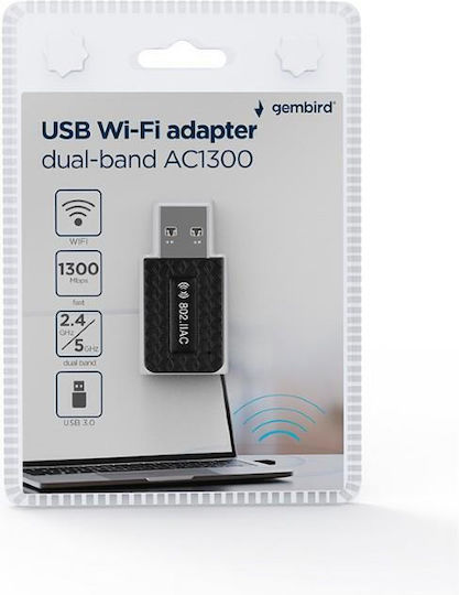 Gembird WNP-UA1300-03 Adaptor Rețea USB cu Conexiune Wireless Wi-Fi 867Mbps