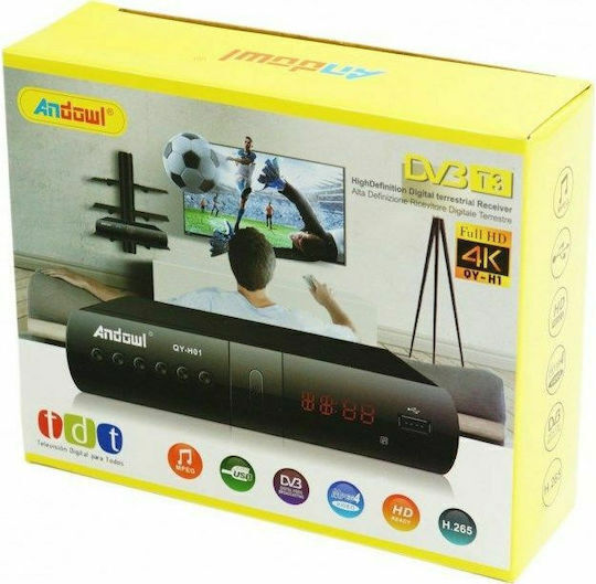 Andowl QY-H01T3 Ψηφιακός Δέκτης Mpeg-4 4K UHD Συνδέσεις HDMI / USB