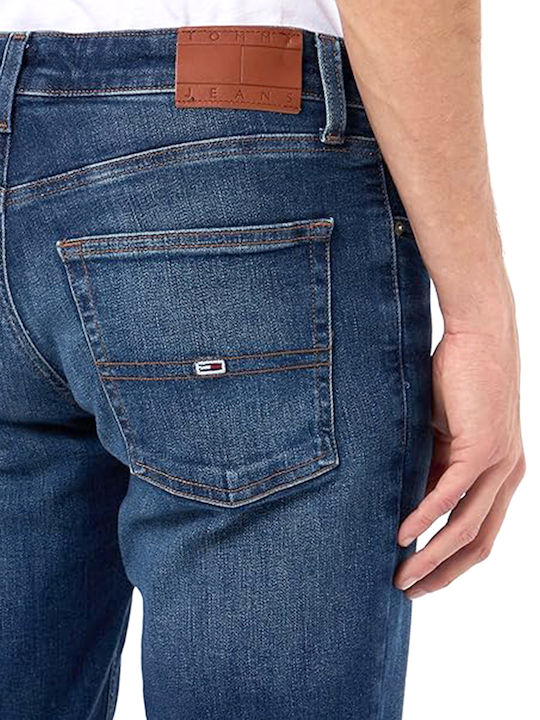 Scanton Men's Jeans Pants Elastic with Slim Fit Blue