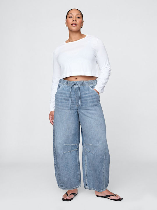 Damenjeans Mittelhohe Taille in Konischer Linie Medium Wash