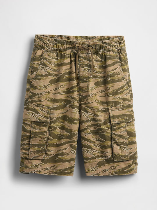 Kinder-Shorts/Bermudas Stoff Khaki, Green Camo