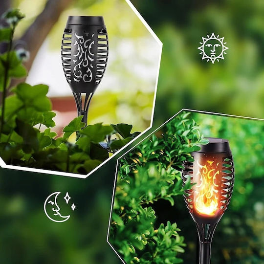 Lampa Lampă Solară Torță 2W 120lm Alb Cald cu Senzor de Mișcare și Fotocelulă IP65